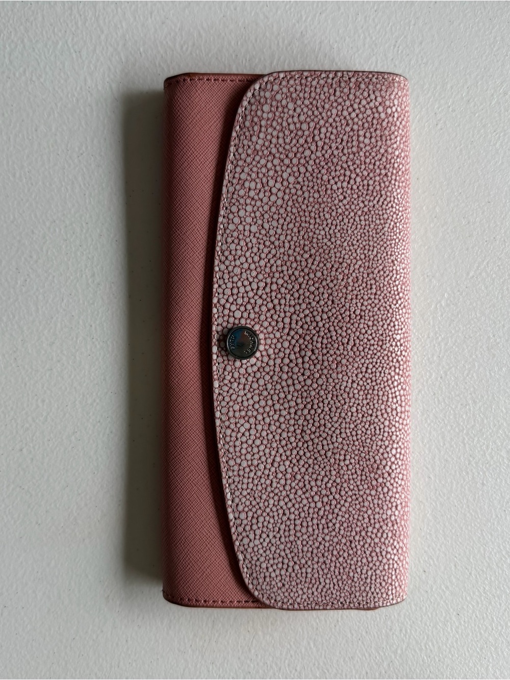 Michael Kors Juliana Saffiano Leather Large Flap Leather Wallet-Pale Pink